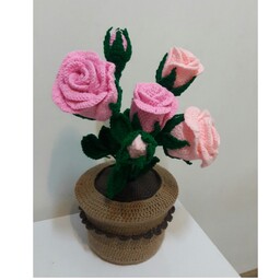 گلدان بافتنی زیبا و مدرن کاری جذاب و قابل اجرا در رنگ های متنوع طبق نظر و سلیقه مشتری