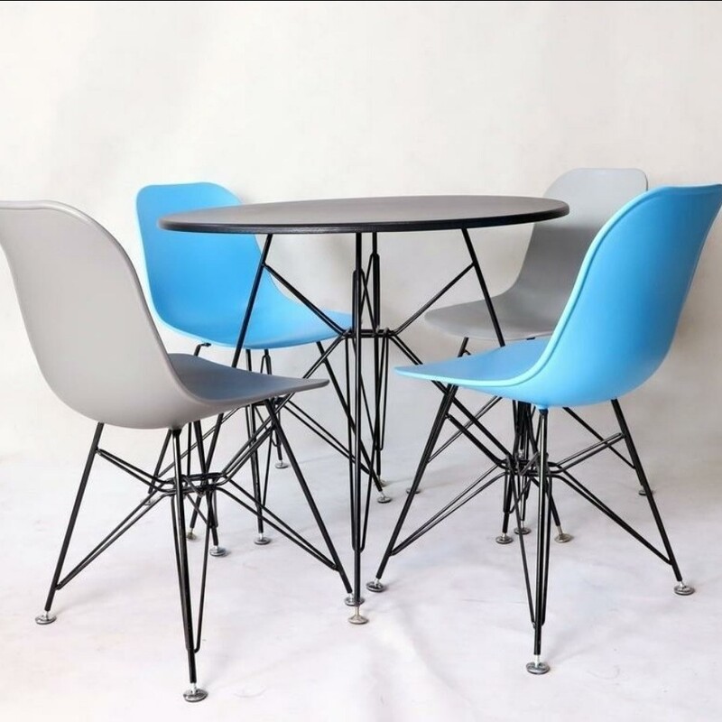 میز و صندلی غذاخوری فایبرگلاس نشکن پایه فلزی مدل اسپایدری ارسال با باربری پس کرایه 