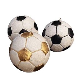 شمع زیبای توپ فوتبال قابل سفارش در هر تعدادی مناسب برای دیزاین و هدیه و گیفت پارافین مصرفی یک درصد سفید 