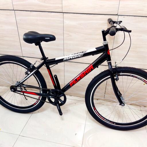 دوچرخه سایز 26 ، مارک مجیک ، تک سرعت ، رنگ مشکی قرمز 