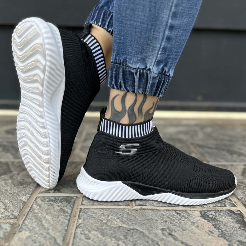 کتانی مردانه ساقدار SKECHERS مشکی(ارسال رایگان و 7 روز مهلت مرجوع کردن به هر دلیلی) 