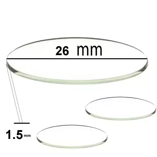 شیشه ساعت مچی مدل 26.5-26-25.5 بسته سه عددی