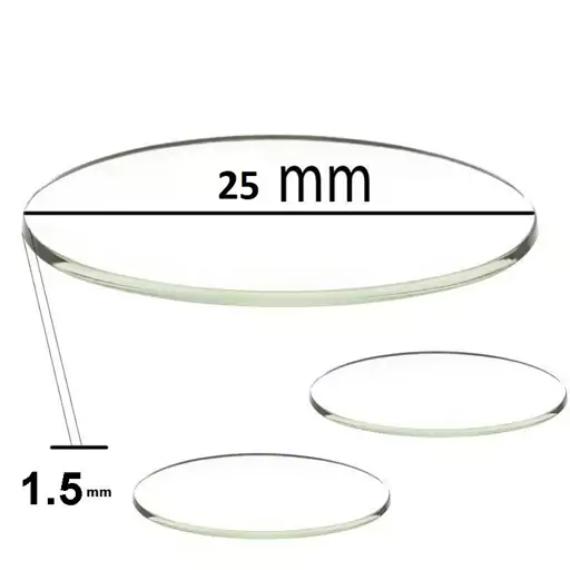 شیشه ساعت مچی مدل 25.5-25-24.5 بسته سه عددی