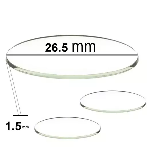 شیشه ساعت مچی مدل 27-26.5-26 بسته 3 عددی