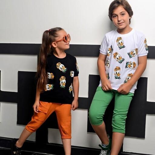 تیشرت شلوارک بچگانه اسپرت بیرونی مناسب ست خواهر برادری در چهار سایز و دو رنگ