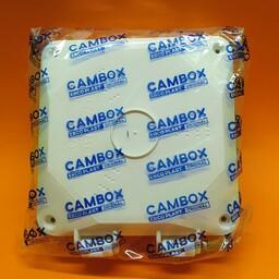 جعبه تقسیم دوربین cambox با ابعاد 14 سانتی متر جنس بدنه pvc درب لولایی ضد آب  مناسب برای فضای بیرونی