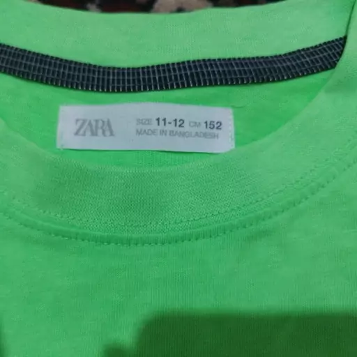 تیشرت بچگانه  نخ پنبه  اورجینال برند  zara ( سایز 11 تا12 ساله)