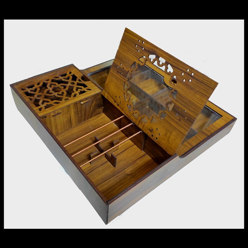 تیبگ وارمردار چوبی باکس پذیرایی تنقلات جعبه دمنوش 8 قسمتی