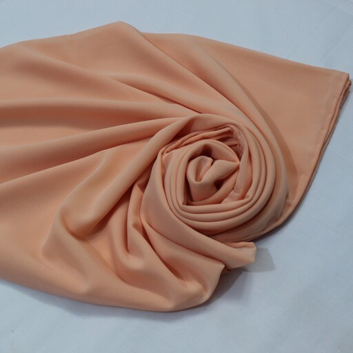 روسری زنانه و دخترانه روسری کرپ حریر ساده اعلا درجه یک رنگ گلبهی  قواره بزرگ 140 دور دست دوز