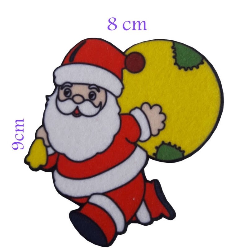 استیکر  حرارتی پشت چسب دار طرح بابا نوئل مدل b1 مناسب برای انواع لباس کودک .ابعاد8 در 9 سانتی متر 