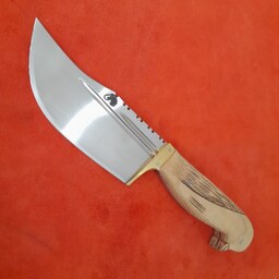 چاقوی زنجان چاقو پوست کنی نوک خنجر ی 22 سانت غلاف دارفولادی دست ساز دسته قوش چوب