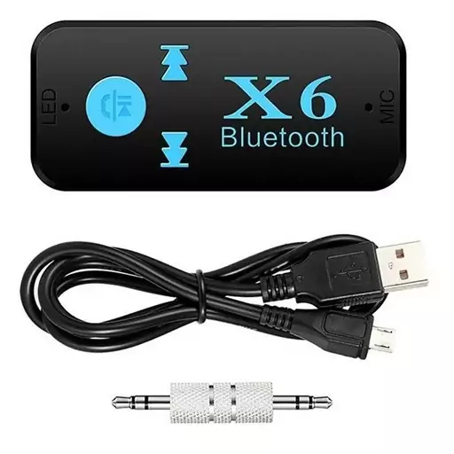 دانگل بلوتوث خودرو آیوایکس دار مدل bluetooth aux x6 گیرنده بلوتوثی موزیک مدل x6