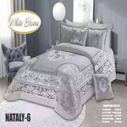 روتختی مخمل شانل white homeمدل Nataly دونفره 8 تکه رنگ طوسی 