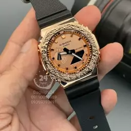 ساعت  مچی جی شاک GA2100 های کپی تمام قاب فلزی داخل رزگلد (جیشاک GShock)تنظیم اتوماتیک با پایتخت کشورها ،اتولایت اتوماتیک