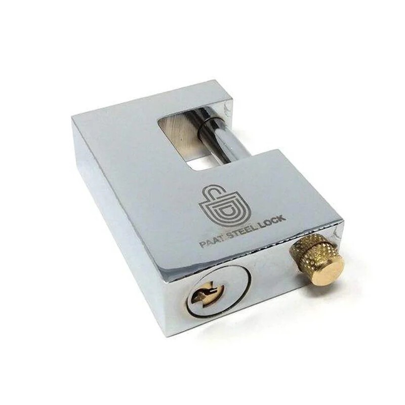 قفل کتابی پات مدل کلید پله ای . سطح سخت آبکاری شده به همراه یک جفت جا قفلی پایه بلند 