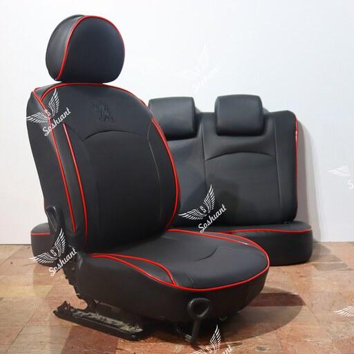 روکش صندلی چرم مغزی قرمز سوشیانت مناسب برای پژو 206 و 207 