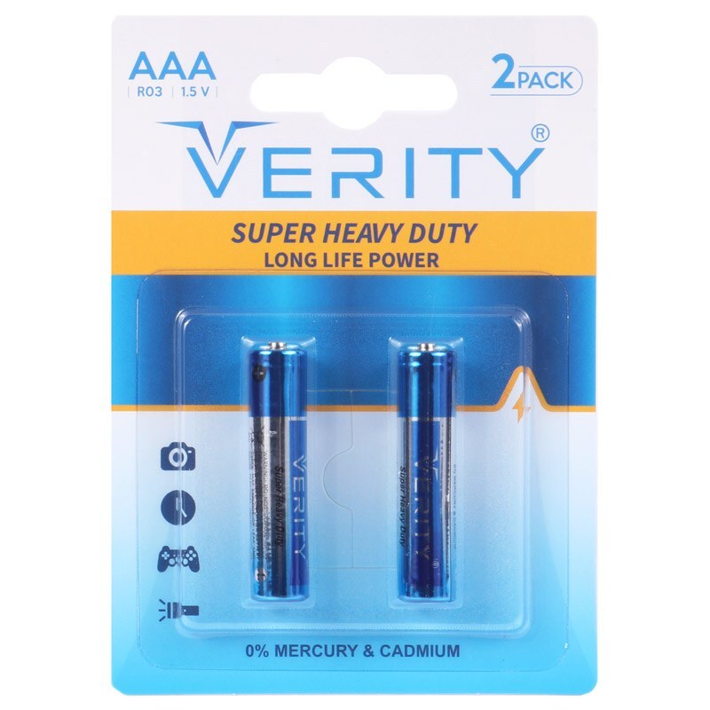 باتری دوتایی نیم قلمی Verity R6P 1.5V AAA