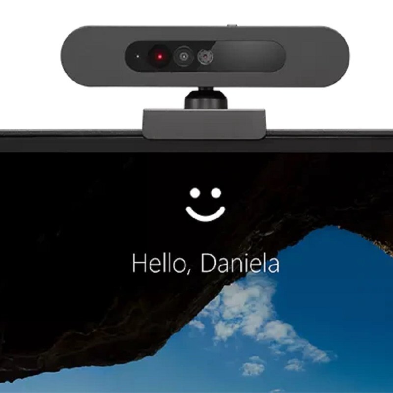 وبکم Lenovo 500 Full HD USB Webcam Black با قابلیت تشخیص چهره Windows Hello