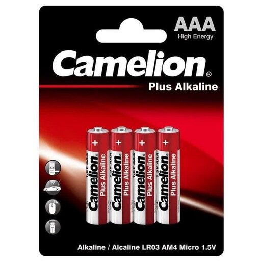 باتری نیم قلمی کملیون پلاس آلکالاین Plus Alkaline کارتی بسته 4 تایی (عمده و خرده)