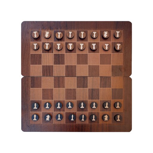 بازی شطرنج دو کاره چوبی فروردین مدل تاشو مسافرتی