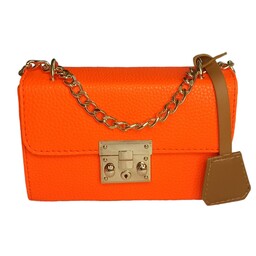 کیف دوشی زنانه نارنجی قفل رادیویی