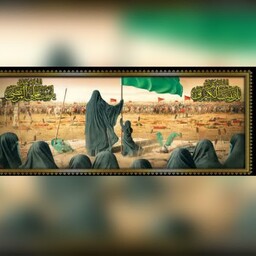 پرچم کتیبه محرم سابلیمیشن محرمی مصور  عصر عاشورا حضرت زینب
ریشه دار  اندازه 140 در 65