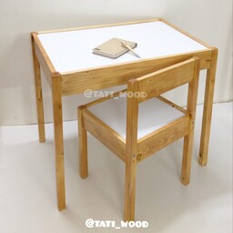 میز و  یک صندلی کودک طرح آیکیا ( سایز بزرگ، مناسب برای حدود 6 تا 9 سال)، هزینه ارسال پس کرایه 