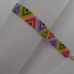 دستبند میوکی طرح مثلثی متریال منجوق اصل ژاپن رنگ ثابت