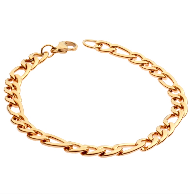 دستبند زنانه و  مردانه  زنجیری -  استیل - مدل TBR-68 - طلایی