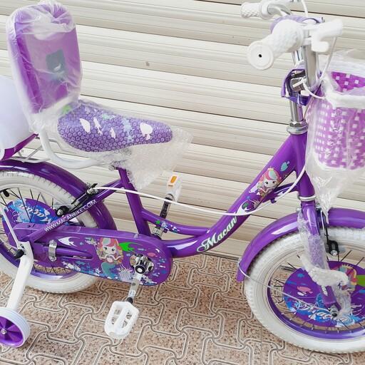 دوچرخه سایز 16 دخترانه بنفش MACAN
