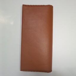 کیف پول چرمی دو لت ترکیبی از دو رنگ قهوه ای تیره و روشن مناسب برای خانم ها و آقایان 