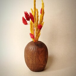 گلدان چوبی دستساز با طرح روستیک 