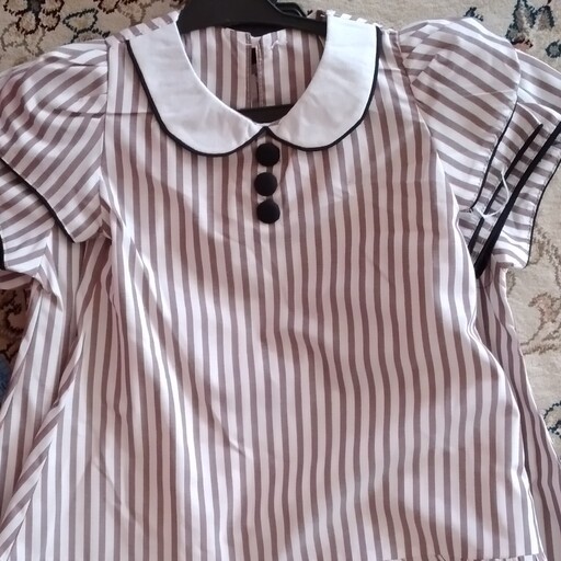 پیراهن  سارافون دخترانه همراه دستمال سر یقه ب ب سایز 40 45 50 55