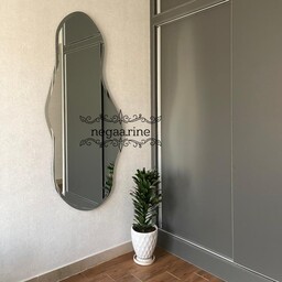 آینه قدی دیواری دفرمه با ابزار تراش دور آینه ابعاد 160در 70