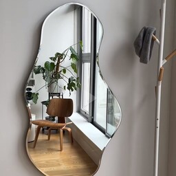 آینه دفرمه دیواری با ابزار تراش دور آینه ابعاد 90در50
