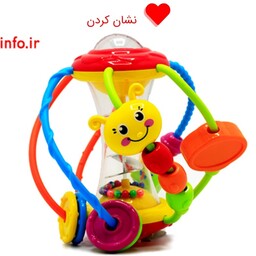جغجغه توپی سبک با رنگ های شاد برای کودکان خردسال
