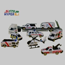 ماشین های آمبولانس ، پلیس و امداد فلزی خارجی (مجموعه 9 عددی