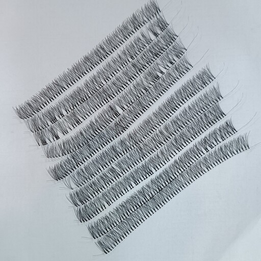 10 عدد مژه ریسه ای سایز 14 ابریشمی سه بعدی انواع مژه مصنوعی 3d مژه ریلی فیشر کینگ کایلی مژه ردمی  چسب مژه هیدن موجوده 