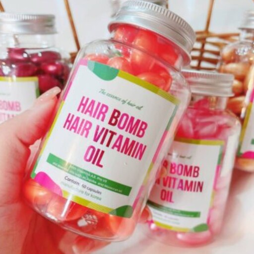 بمب ویتامین موی سر اورجینال hair bomb Hair vitamin oil بمب ویتامینه کننده مو 60 عددی آبرسان مو نرمکننده موخوره ضد وز 