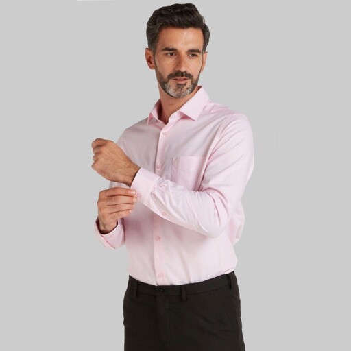 پیراهن آستین بلند مردانه اسپلش صورتی ساخت کشور هند