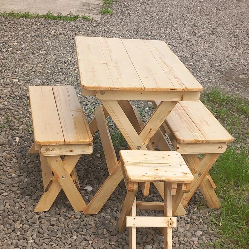 میز و نیمکت تاشو چوبی درجه یک ارسال رایگان 