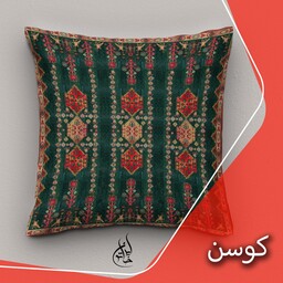 کاور کوسن طرح سنتی کد 2 جذاب پارچه مخمل پورش لمینت دار  با زیپ مخفی