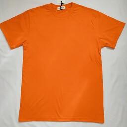 تیشرت نخ پنبه ساده آستین پاکتی در چهار سایز  مردانه و زنانه نارنجی