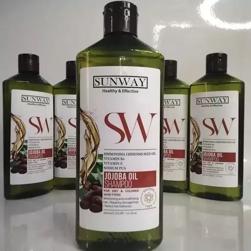 سان وی شامپو جوجوبا مو خشک و رنگ شده فاقد سولفات SUNWAY JOJOBA OIL SULFATE FREE SHAMPOO  قیمت قدیم  137