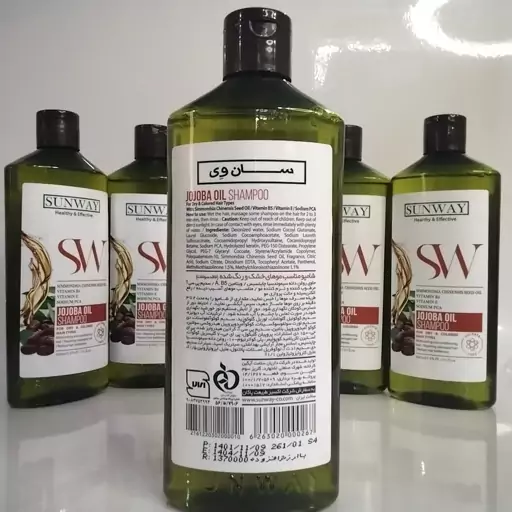 سان وی شامپو جوجوبا مو خشک و رنگ شده فاقد سولفات SUNWAY JOJOBA OIL SULFATE FREE SHAMPOO  قیمت قدیم  137