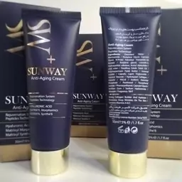 سان وی کرم ضد چروک کلاژن ساز  SUNWAY ANTI AGING CREAM   آبرسان ضد چین و چروک عمقی پوست حاوی ویتامین AوC