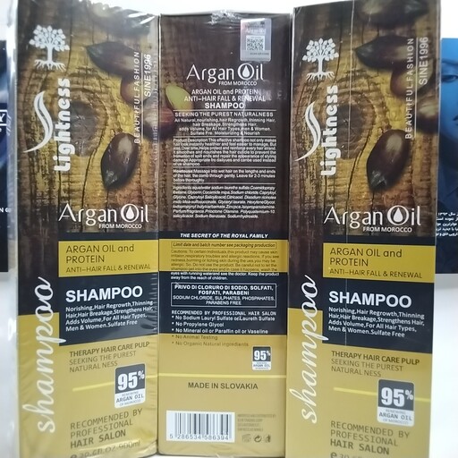 شامپو فاقد سولفات لایتنس اصلی حاوی روغن آرگان مراکشی LIGHTNESS ARGAN OIL SHAMPOO 5286534586394