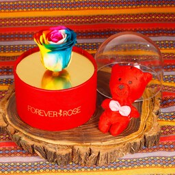 باکس و جعبه گل موزیکال رز جاودان مدل آسنا رنگ قرمز