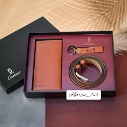 ست Cartier چرم طبیعی گاوی