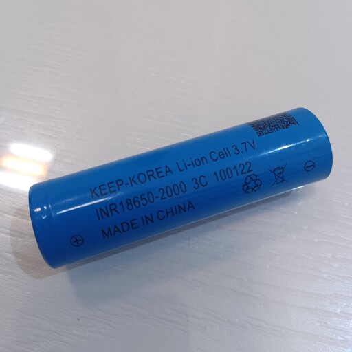 باتری کیپ 18650  لیتیوم یون 3.7 ولت 2000 میلی آمپر 3C